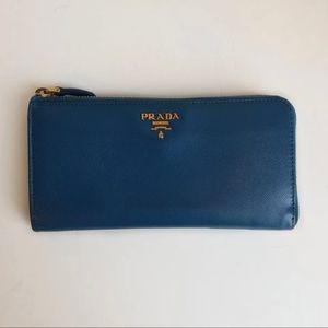 Prada zip around continental wallet